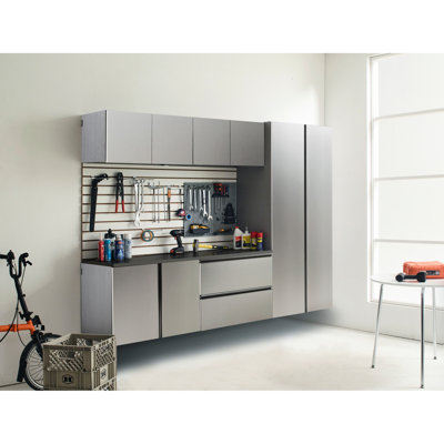 Series 96" W X 72" H 20" D Garage Cabinet B (6), , , Extra Storage Area, Water & Heat-, Stain Scratch-, Sophisticated Metal Look 96In. 72In. 20In. D, Soft Closing, Wall Mounted, Extra Deep Storage,
