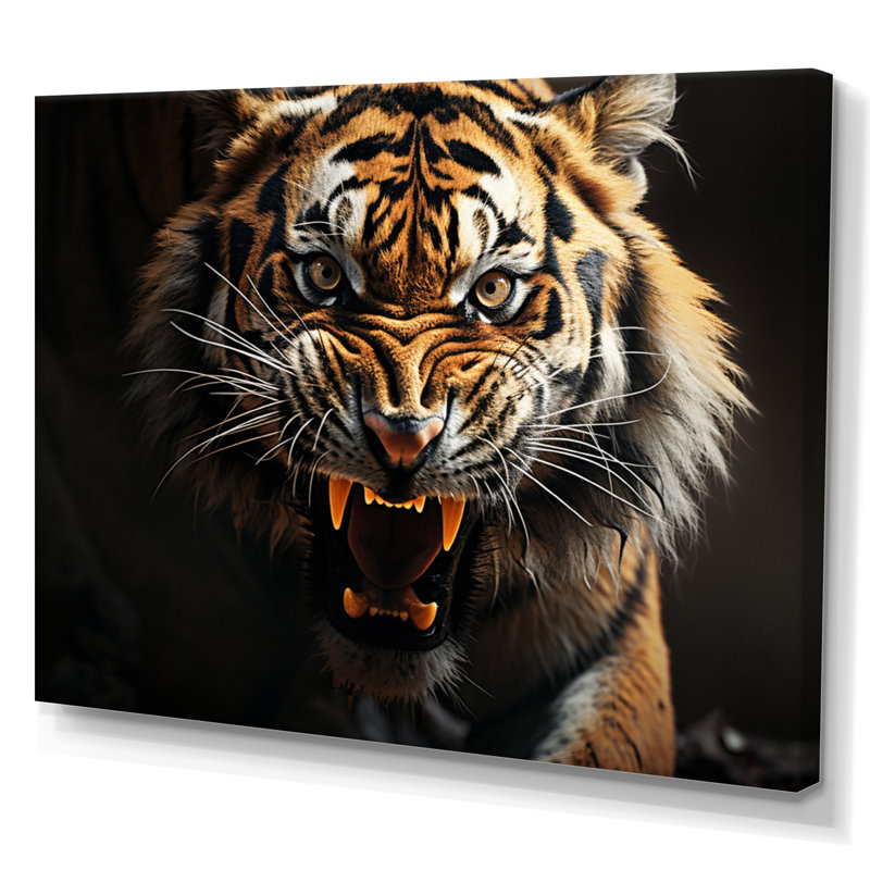 «Tiger Roaring Majesty», reproduction sur toile, H 12 po x l 20 po x P 1 po, Toile tendue