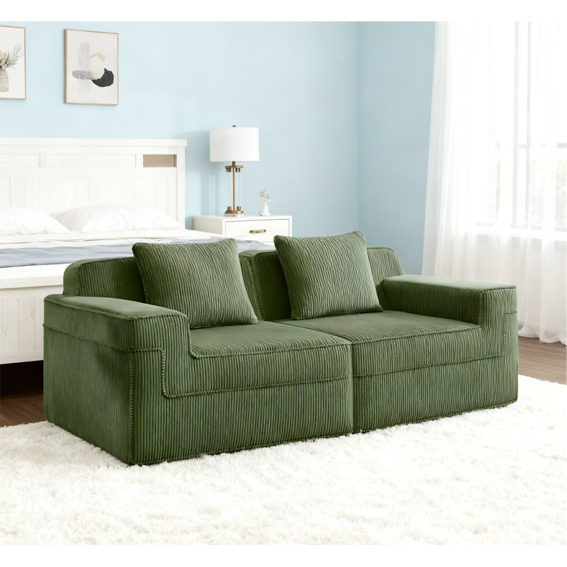 Canapé modulaire à 2 places sans os, Vert