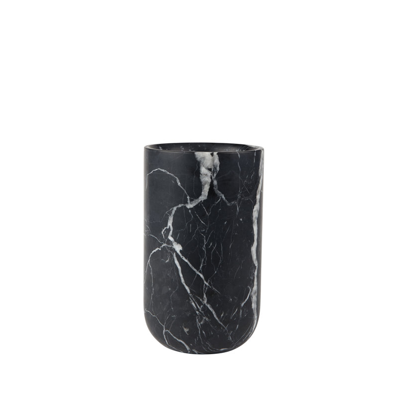 Vase de table en grès de 10 po Fajen, Noir