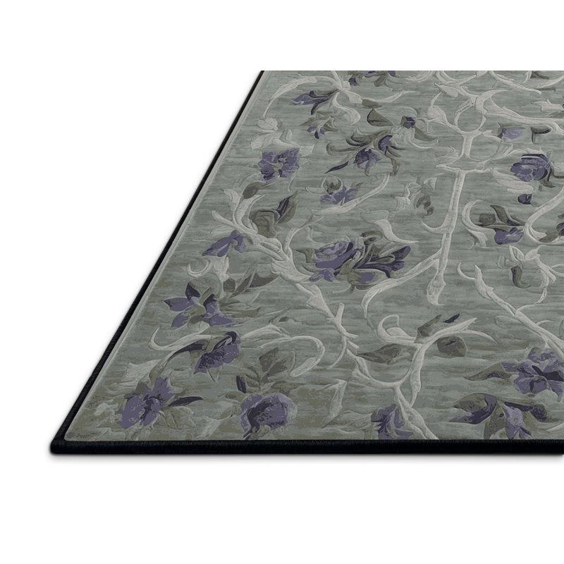 Silky Soft Plush Gray Area Rug, Round 8'