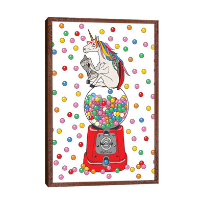 Unicorn Gumballs by Notsniw Art - Print on Canvas
