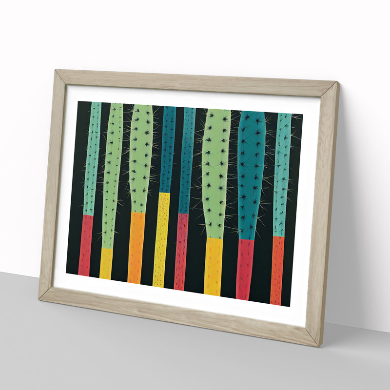 Abstract Cactus Vol.2 - Framed Print, 34cm H x 46cm W x 2cm D, Oak