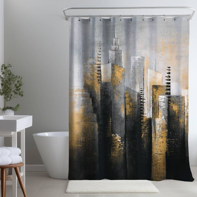 Shower Curtain CI275 – Polyester Shower Curtain, Dye Sublimation Print, 71" W × 74" L