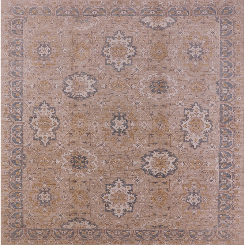 Tapis oriental brun Edgecliff, Carré 8 pi