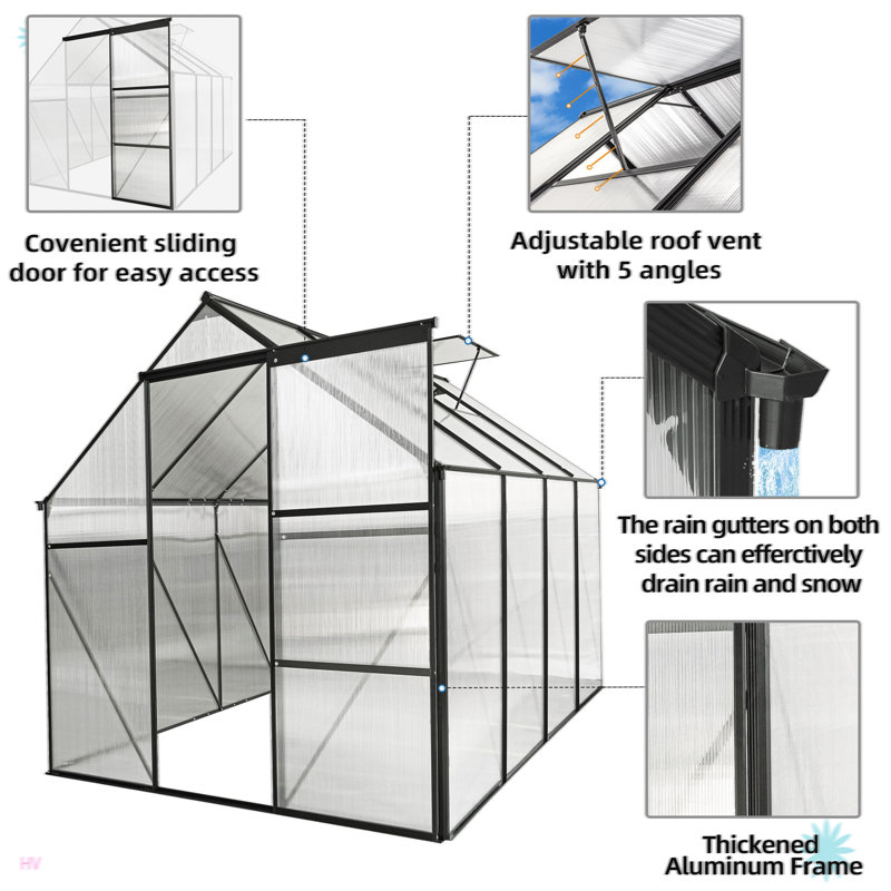 Base surélevée en polycarbonate pour serre