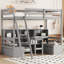 Lit mezzanine simple avec tablettes de rangement-111782782