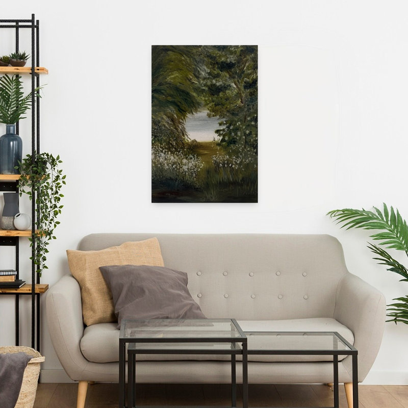 Art contemporain, paysage contemporain abstrait, art naturel, H 24 po x l 16 po