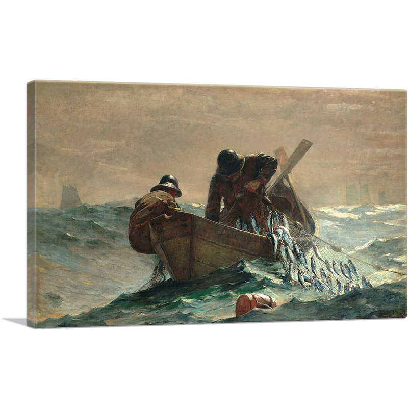 «The Herring Net 1885» par Winslow Homer, reproduction d'art sur toile tendue, H 18 po x l 26 po x P 0,75 po