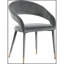 Ensemble de 2 chaises de salle à manger Modern Velvet, pieds en bois avec embouts dorés, gris-783085311