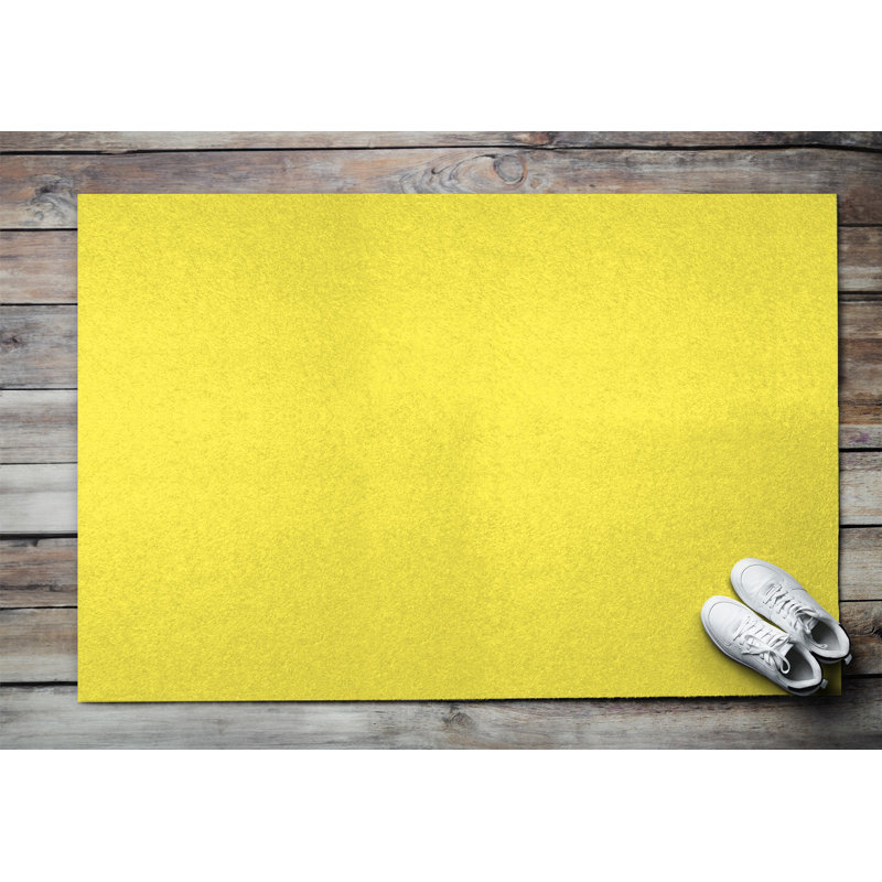 Non-Slip No Pattern Doormat, Lemon