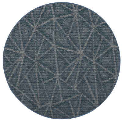 Tapis raffiné à imprimé raffiné bleu