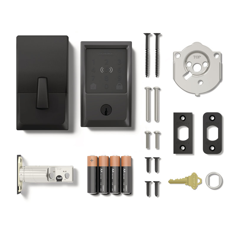 Encode Plus Smart Wifi Deadbolt With Century Trim, Matte Black