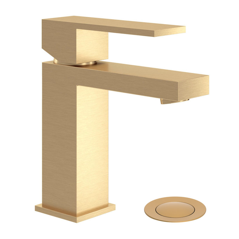 Robinet pour salle de bain à poignée simple avec bonde à poussoir Duro, Bronze brossé