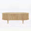 Table basse ovale à plateau relevable avec rangement dissimulé, parfaite pour les espaces de vie modernes et polyvalents.-129197408