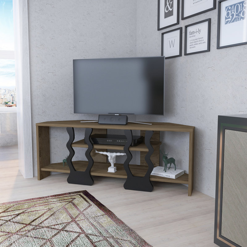 Sigel Corner TV Stand for TVs up to 50", Oud Oak & Black