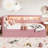 Upholstered Platform Bed with USB Ports and LED Belt, With Trundle-1234835489-1210517104