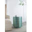 Tabouret 17 po x 17 po x 20 po avec motif Capiz, bleu multi