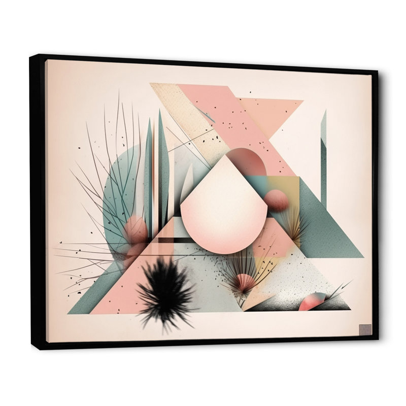 «Sharp Pastel Mountains», art mural moderne sur toile géométrique, H 34 po x l 44 po x P 1,5 po