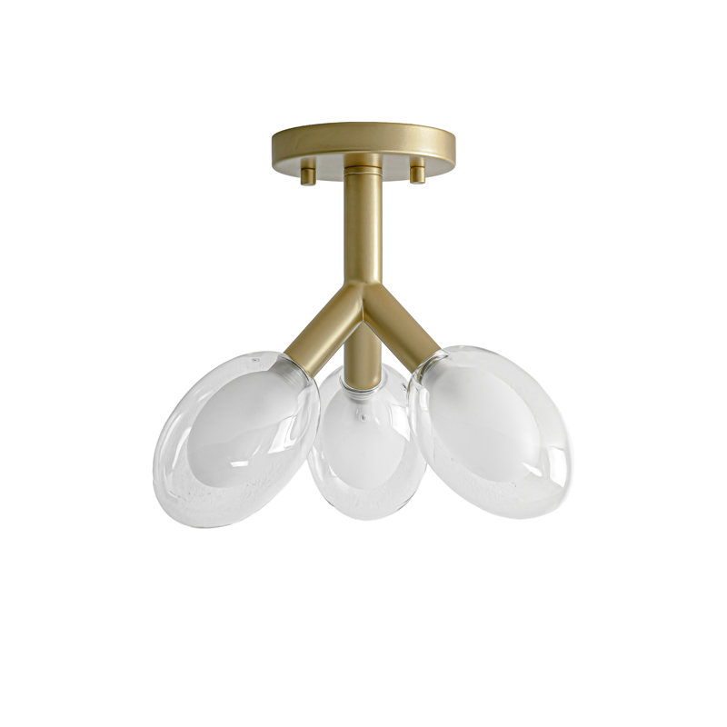 11.8-inch 3-light Ceiling Light With Double-paned Glass