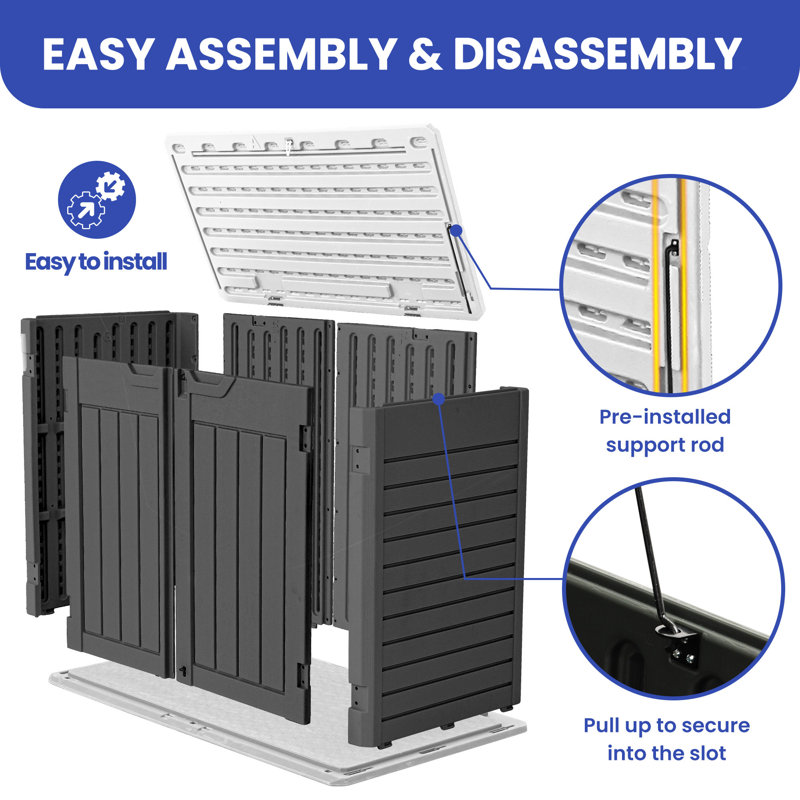 Outdoor 35 CU FT Dark Gray Horizontal Storage Shed