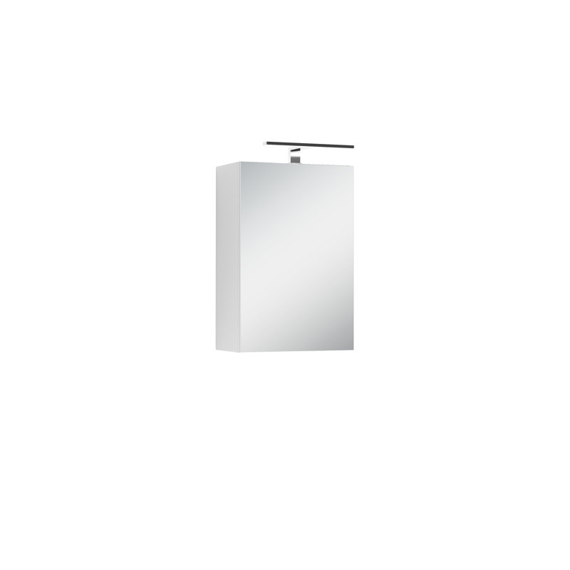 Euda W 600mm H Surface Frameless Medicine Cabinet with Mirror and 3 Fixed Shelves, 60cm H x 40cm W x 20cm D