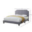 Lit plateforme tapissier en velours de luxe avec tête de lit festonnée et garniture cloutée, cadre de lit tête de lit réglable, gris, double-65862799-65862797