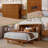 Tucson Wood Murphy Bed Chest with Storage Drawer, Built-in Charging station and Mattress-73206071-73206070