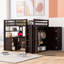 Lit mezzanine avec tiroirs, bureau et armoire-espresso-298807693