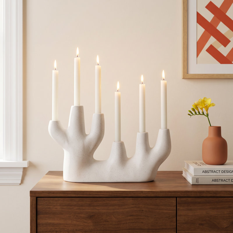 Baja 8.75'' H Concrete / Cement Tabletop Candlestick