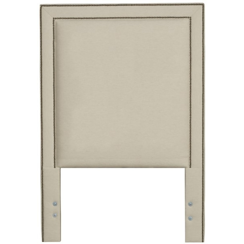 Hillary/Hank Twin Upholstered Panel Headboard, Worthy Snow, Yes