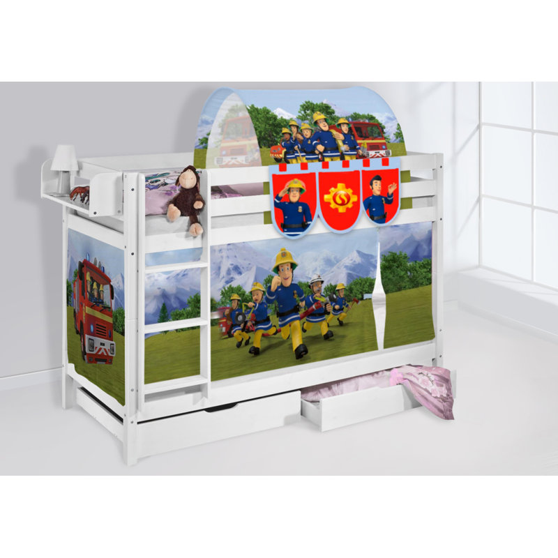 Hochbett mit Textil-Set, 90 x 190 cm