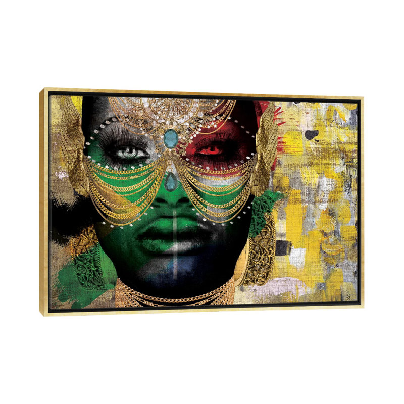 " Girl " by Nikki Chu, 32" H x 48" W x 1.5" D, Gold Framed