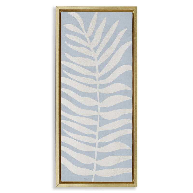 Cadre flottant Minimal Leaf Silhouette, design par Natalie Carpentieri, 25 x 11, Metallic Gold Floater Framed