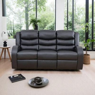 Faux Synthetic Leather Recliner Sofa