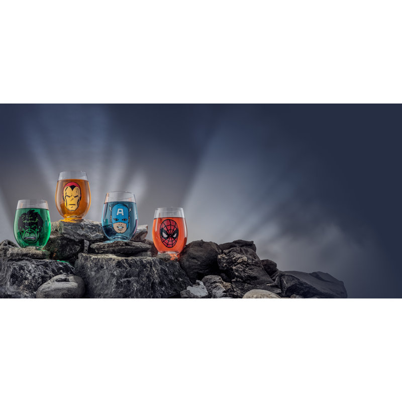 Verres à boire sans pied Marvel Heroes, ensemble de 4