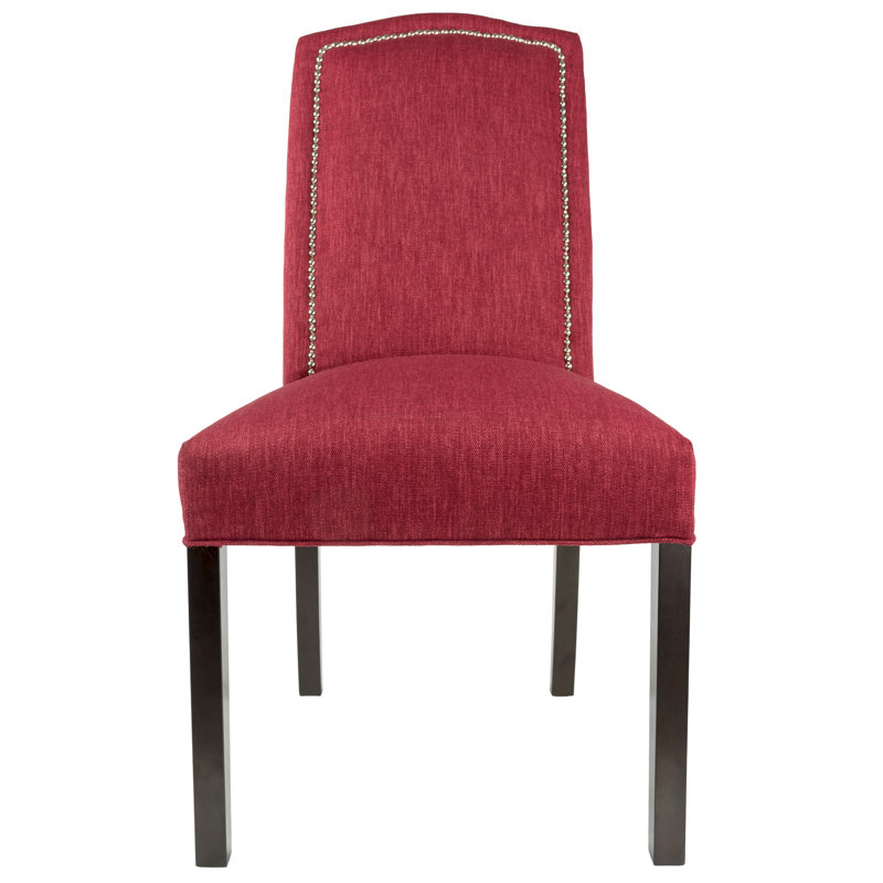 Linen Upholstered Parsons Chair, Ruby Red