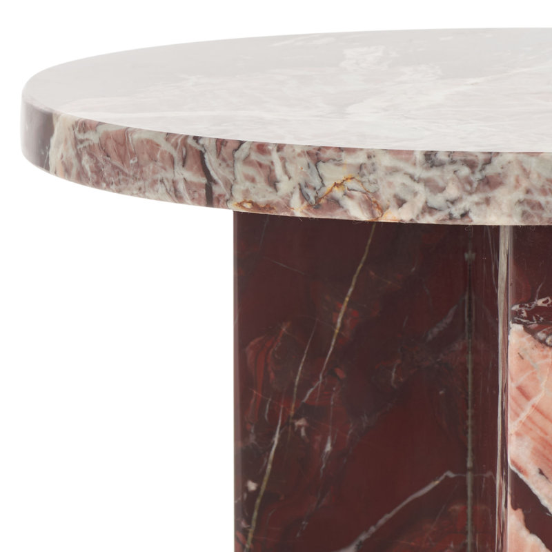 Devlin Marble Drink Table, Red