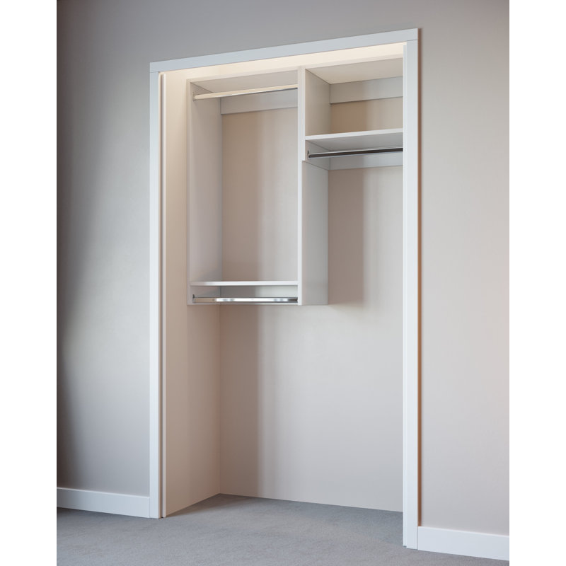 Modular Closets Closet System Walk-In Sets, Hanging Closet Kit, 84" H x 58.5" W x 14" D