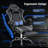Gaming Chair with Massage Lumbar Support Ergonomic Video Game Chair for Adults, Adjustable Headrest & Footrest, 90-135° Recline, 360° Swivel, Grey-1977930649