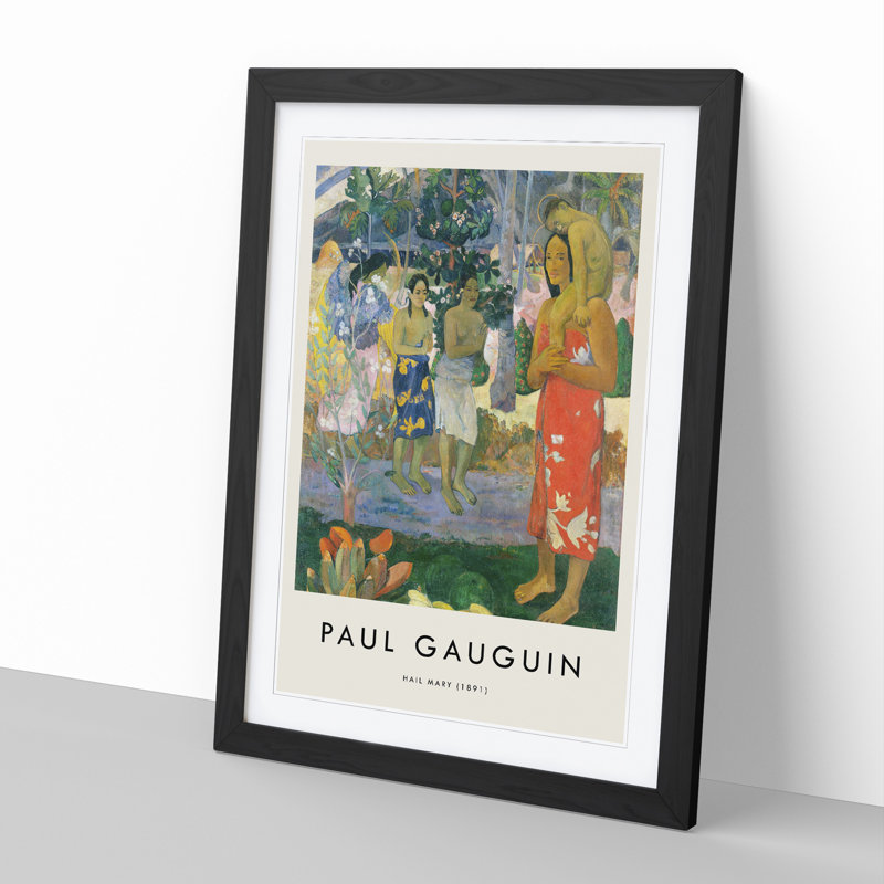 Hail Mary by Paul Gauguin - Single Picture Frame Print, 48cm H x 36cm W x 2cm D, Black Framed