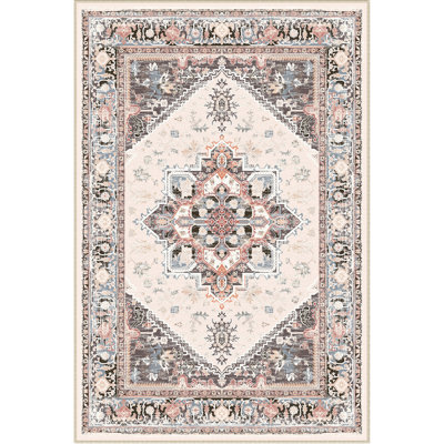 Non Slip Low-Pile Soft Vintage Area Rugs For Living Room Machine Washable