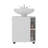 Parade Under Pedestal Sink Cabinet, 1 Door, 5 Open Compartments, Melamine Finish, White-308233793
