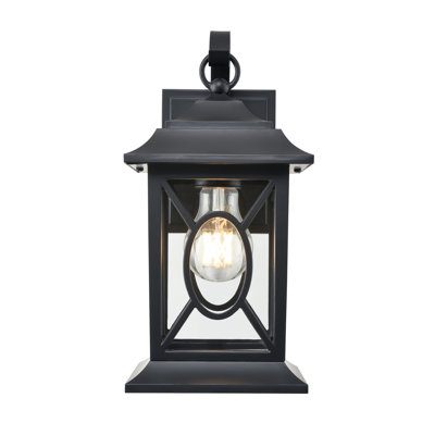 Applique murale d'extérieur 1 lumière Lark Manor ™ Creskin en noir thermolaqué