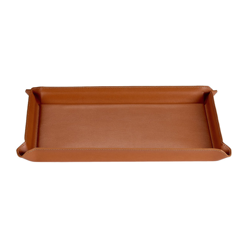 Plateau ottoman en cuir, Tanné