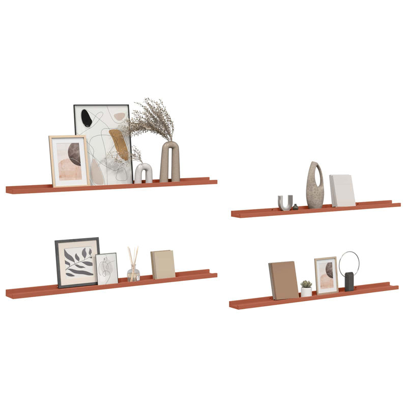 Floating Shelf, Red, 3cm H x 115cm W x 9cm D
