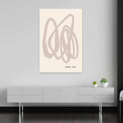 Soft Abstract Lines Abstract Contemporary Elegant Wall Art Print 1 Piece Wrapped Canvas Wall Art