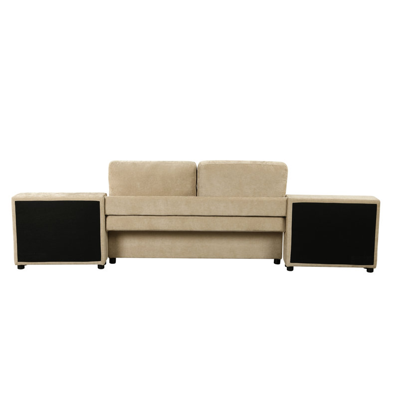 121.2" Versatile Sofa Bed Modular Sofa  Free-Combined Sofa With Two Storage Racks, Brown Chenille