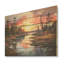 «Sunrise In Canadian River I - Sunrises Sunset», art sur bois de pin naturel-101404769