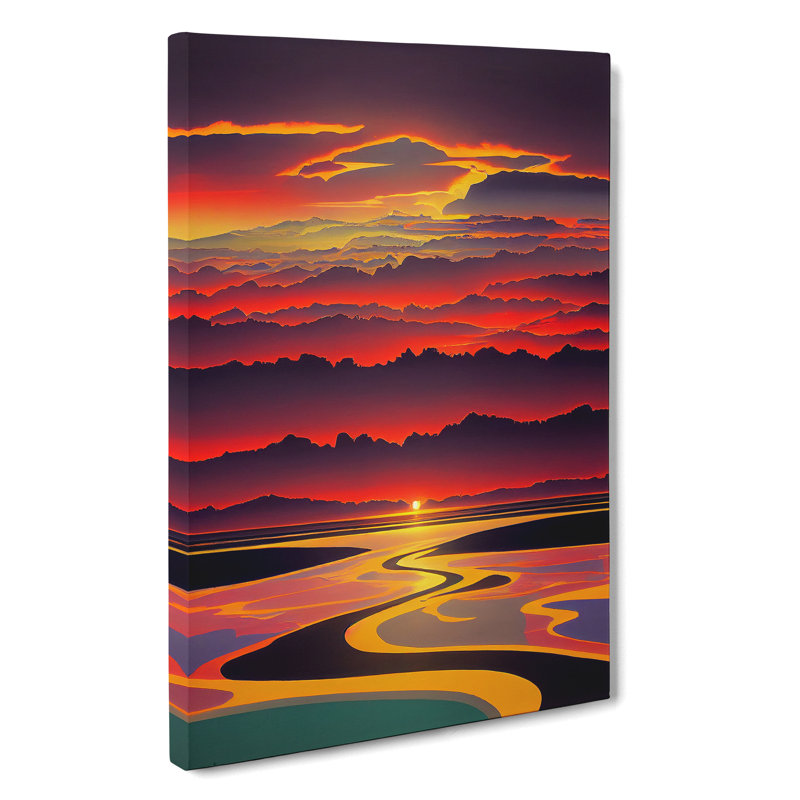 Exquisite Sunset View - Wrapped Canvas Painting, 50cm H x 35cm W x 3cm D